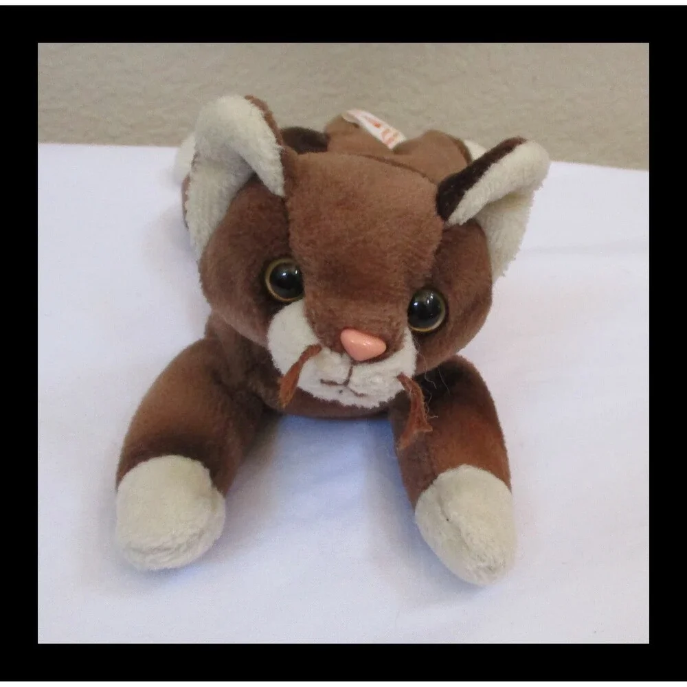 Ty Beanie Baby Pounce the Brown Cat NO HANG TAG